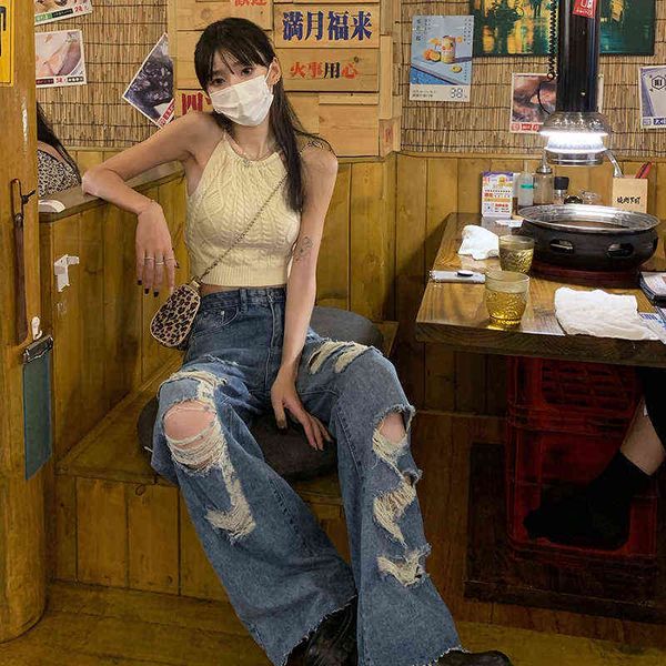women's jeans spring and autumn women's ripped jeans y2k high street waist loose straight pants wide leg t220908, Blue
women's jeans spring and autumn women's ripped jeans y2k high street waist loose straight pants wide leg t220908, Blue