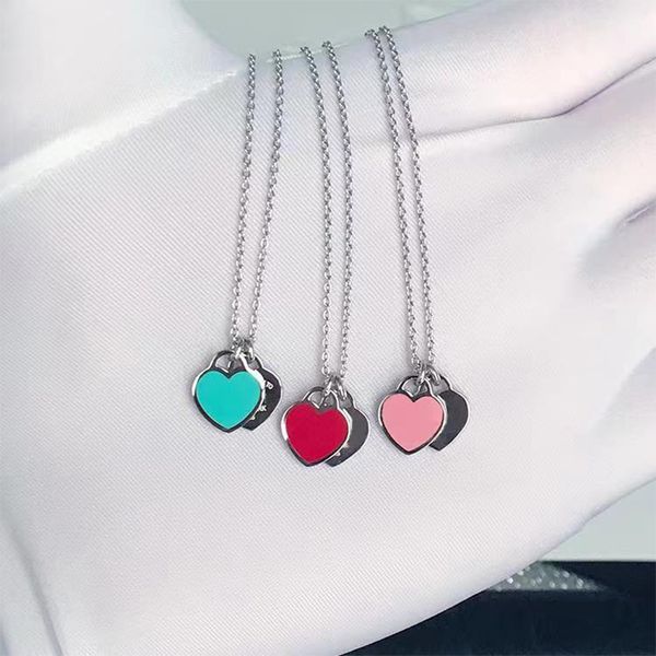 2023 fashion new t letter pendant necklace brand classic drip oil double peach heart designer necklace titanium steel women's necklaces, Silver
2023 fashion new t letter pendant necklace brand classic drip oil double peach heart designer necklace titanium steel women's necklaces, Silver