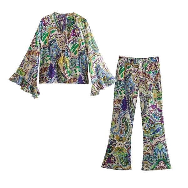 womens two piece pants printed 2 set suits chic elegant straight vneck casual suit fashion vacation youth 220906, White
womens two piece pants printed 2 set suits chic elegant straight vneck casual suit fashion vacation youth 220906, White