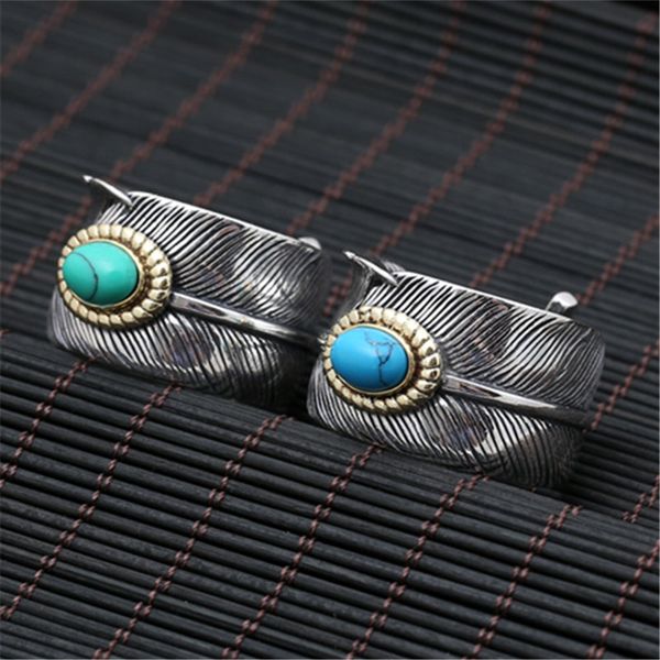 925 Sterling Silver Feather Adjustable Band Rings With Turquoise Stones Antique Vintage Handmade Designer Punk Hip-Hop Luxury jewelry accessories
925 Sterling Silver Feather Adjustable Band Rings With Turquoise Stones Antique Vintage Handmade Designer Punk Hip-Hop Luxury jewelry accessories