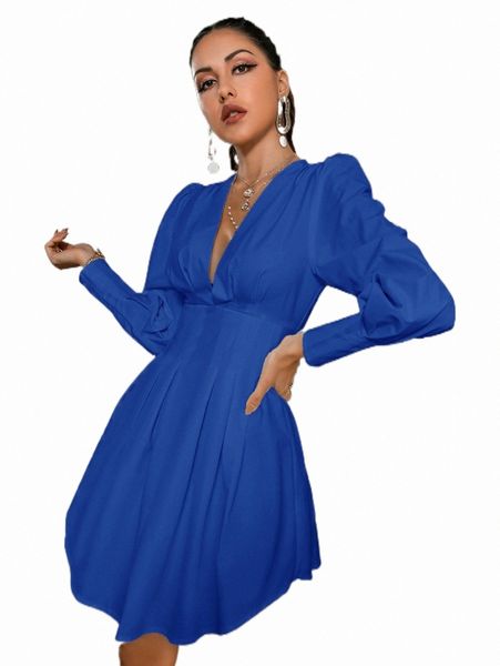casual dresses glamaker plunging neck lantern sleeve fold pleat dress y4kp#, Black;gray
casual dresses glamaker plunging neck lantern sleeve fold pleat dress y4kp#, Black;gray