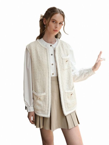 women's down & parkas mod plaid tweed pocket patched vest overcoat 29wp#, Black