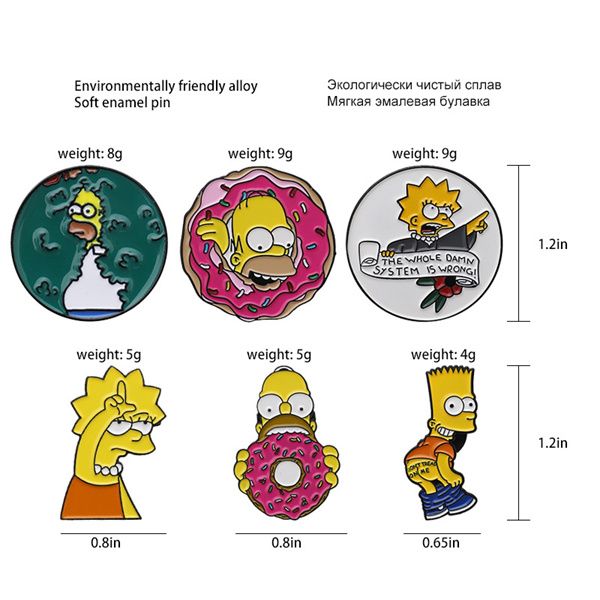 fashion funny animation pins brooches sitcom the simpsons drip oil alloy enamel pin backpack clothing collar pin ac13, Gray
fashion funny animation pins brooches sitcom the simpsons drip oil alloy enamel pin backpack clothing collar pin ac13, Gray
