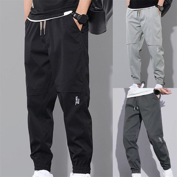 men's pants men pants solid color elastic waist drawstring ankle-banded cargo pants for daily wear 220907, Black
men's pants men pants solid color elastic waist drawstring ankle-banded cargo pants for daily wear 220907, Black
