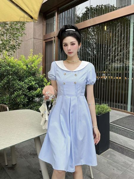 casual dresses designer miu22ss doll neck dress is crisp and haze with blue white stripes delicate hardware pearl buttons l3wn, Black;gray
casual dresses designer miu22ss doll neck dress is crisp and haze with blue white stripes delicate hardware pearl buttons l3wn, Black;gray