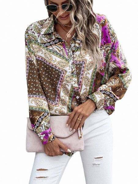 women's blouses & shirts paisley print button front drop shoulder shirt c56w#, White
women's blouses & shirts paisley print button front drop shoulder shirt c56w#, White