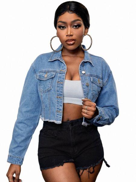 women's jackets sxy drop shoulder flap pocket raw cut denim jacket x5cj#, Black;brown
women's jackets sxy drop shoulder flap pocket raw cut denim jacket x5cj#, Black;brown