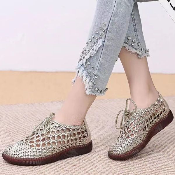 summer women sandals mesh flats woven hollow out fashion casual shoes leather slip-on loafers ladies designer sneakers breathable women', Black
summer women sandals mesh flats woven hollow out fashion casual shoes leather slip-on loafers ladies designer sneakers breathable women', Black