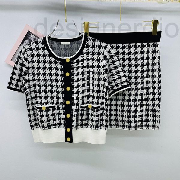 women's knits & tees designer home black and white checkered double pocket knitted cardigan round neck short sleeve small half skirt
women's knits & tees designer home black and white checkered double pocket knitted cardigan round neck short sleeve small half skirt