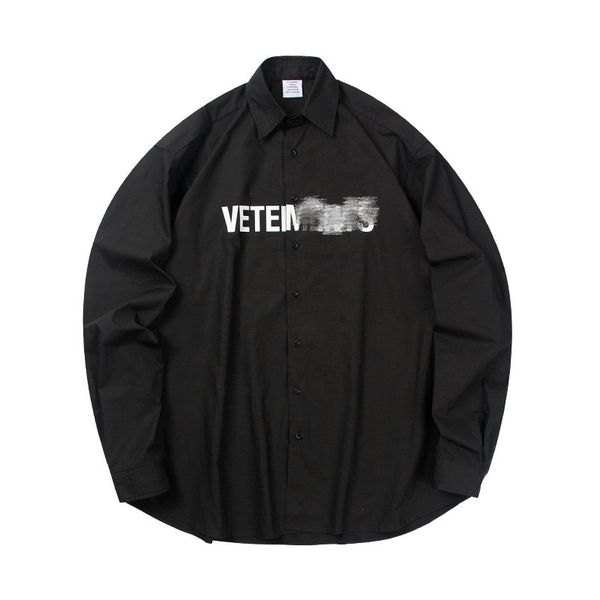 men's casual shirts letter print solid color simple street shirt couple loose long sleeve, White;black
men's casual shirts letter print solid color simple street shirt couple loose long sleeve, White;black