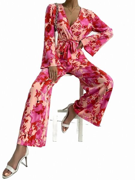 women's jumpsuits & rompers floral print surplice neck belted jumpsuit m4ej#, Black;white
women's jumpsuits & rompers floral print surplice neck belted jumpsuit m4ej#, Black;white