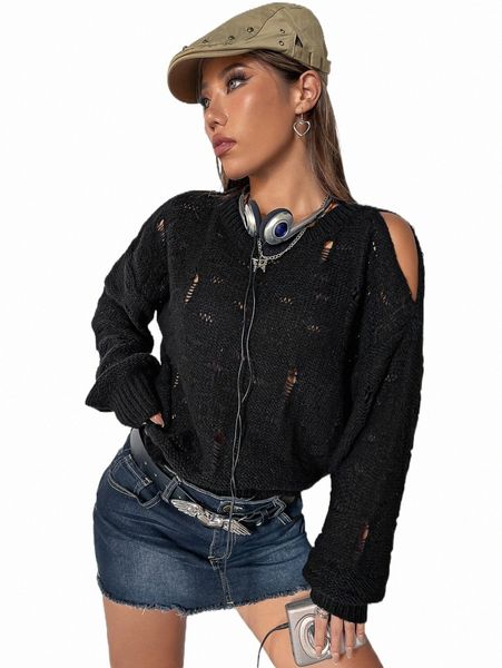 women's sweaters pointelle knit cut out drop shoulder sweater k0gb#, White;black
women's sweaters pointelle knit cut out drop shoulder sweater k0gb#, White;black