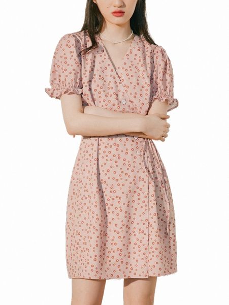casual dresses simple retro ditsy floral print puff sleeve knot side dress u27r#, Black;gray
casual dresses simple retro ditsy floral print puff sleeve knot side dress u27r#, Black;gray