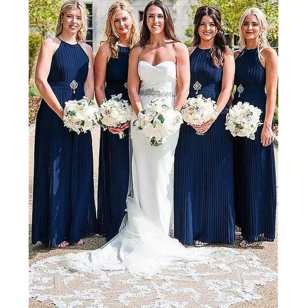 2023 elegant navy blue bridesmaid dresses a line halter neck pleats long maid of honor gowns women occasion evening prom robes plus size, White;pink
2023 elegant navy blue bridesmaid dresses a line halter neck pleats long maid of honor gowns women occasion evening prom robes plus size, White;pink