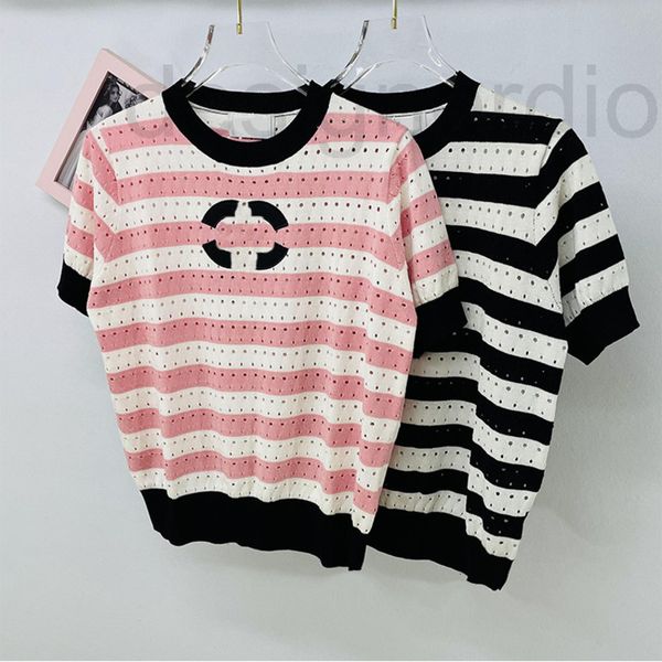 women's knits & tees designer short sleeve small fragrance stripe contrast color sweater summer 2022 new embroidery hollow out round ne, White
women's knits & tees designer short sleeve small fragrance stripe contrast color sweater summer 2022 new embroidery hollow out round ne, White