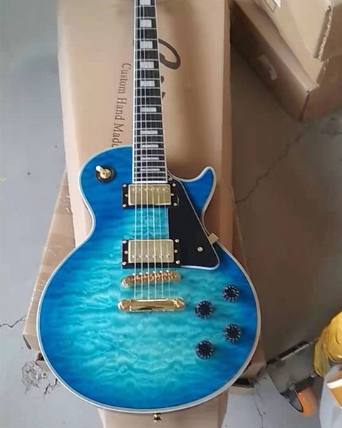 china oem factory new brand blue quilted customs ebony fretboard fret nibs electric guitar
china oem factory new brand blue quilted customs ebony fretboard fret nibs electric guitar