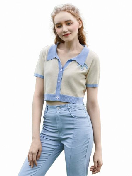 women's sweaters mod tennis racket & letter embroidery contrast collar crop cardigan e8ko#, White;black
women's sweaters mod tennis racket & letter embroidery contrast collar crop cardigan e8ko#, White;black