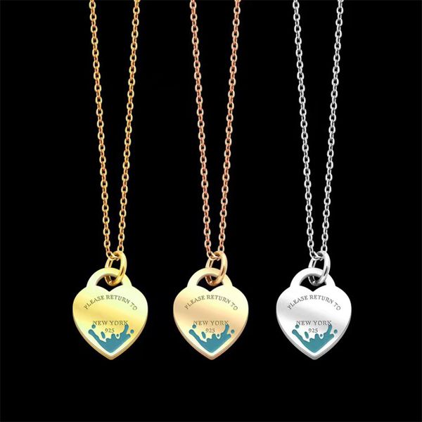 2023 fashion new peach heart pendant necklaces brand classic green enamel necklace for men women premium stainless steel designer necklace j, Silver
2023 fashion new peach heart pendant necklaces brand classic green enamel necklace for men women premium stainless steel designer necklace j, Silver