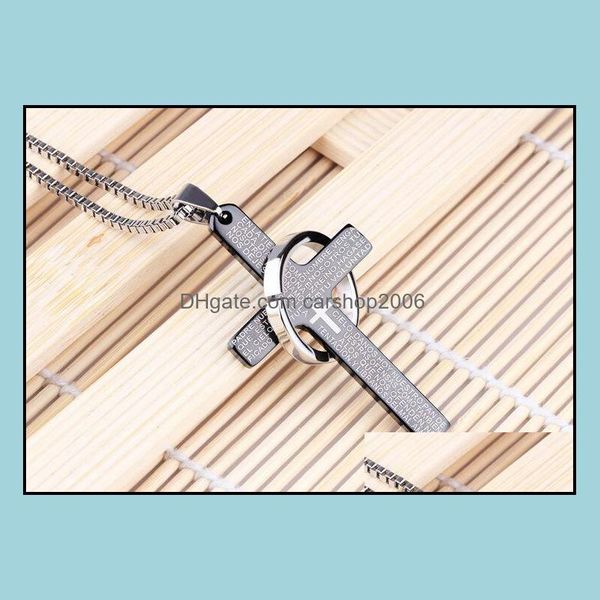 pendant necklaces mens stainless steel cross pendant lords prayer chain necklace charm costume jewelry drop delivery 2021 necklaces pe dh58x, Silver
pendant necklaces mens stainless steel cross pendant lords prayer chain necklace charm costume jewelry drop delivery 2021 necklaces pe dh58x, Silver