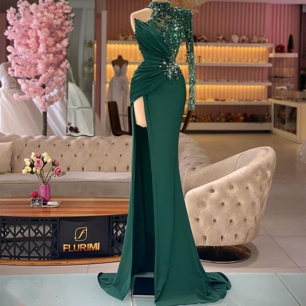 green prom dresses princess one long sleeve high neck appliques sequins beaded evening dresses satin side slit floor length party gowns plus, Black
green prom dresses princess one long sleeve high neck appliques sequins beaded evening dresses satin side slit floor length party gowns plus, Black