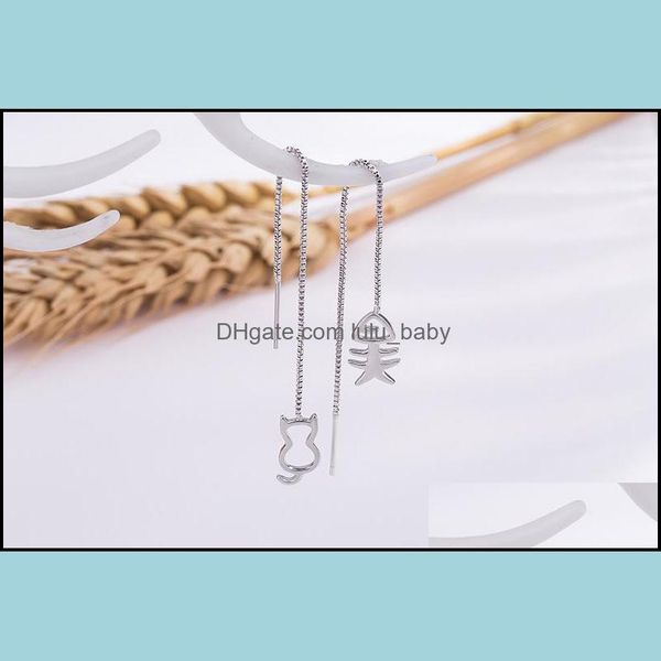 dangle chandelier cat and fish bone long chain earrings two sterling sier valentines day gift ladies drop delivery 2021 dhseller2010 dhmh1, Silver
dangle chandelier cat and fish bone long chain earrings two sterling sier valentines day gift ladies drop delivery 2021 dhseller2010 dhmh1, Silver