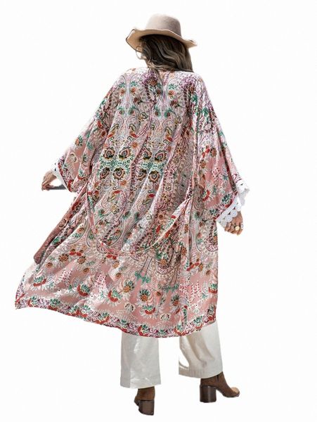women's swimwear rusttydustty floral print contrast guipure lace dolman sleeve belted kimono v679#, White;black
women's swimwear rusttydustty floral print contrast guipure lace dolman sleeve belted kimono v679#, White;black