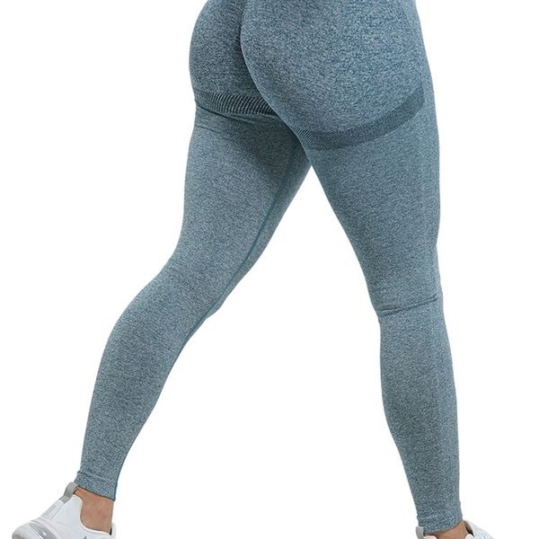womens leggings fitness bubble butt push up high waist seamless 220906, Black