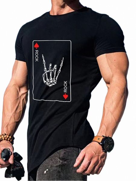 men's t-shirts men skeleton hand & playing card print tee h6qy#, White;black
men's t-shirts men skeleton hand & playing card print tee h6qy#, White;black