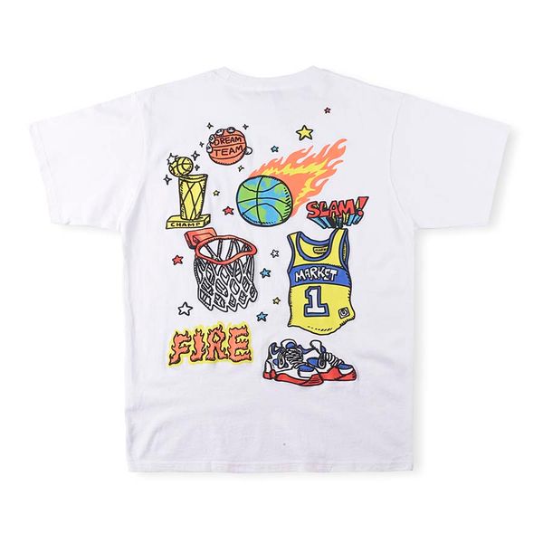 t shirt short sleeve tees men women foam printed t-shirts black white, White;black