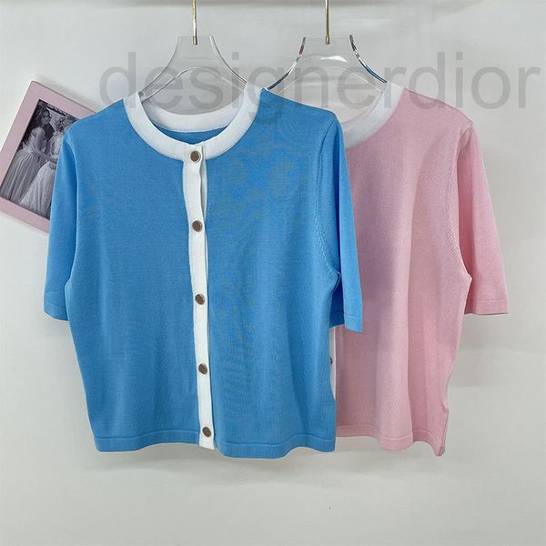 women's knits & tees designer xiaoxiang autumn contrast color round neck single breasted short sleeve sweater loose ice silk on both si, White
women's knits & tees designer xiaoxiang autumn contrast color round neck single breasted short sleeve sweater loose ice silk on both si, White