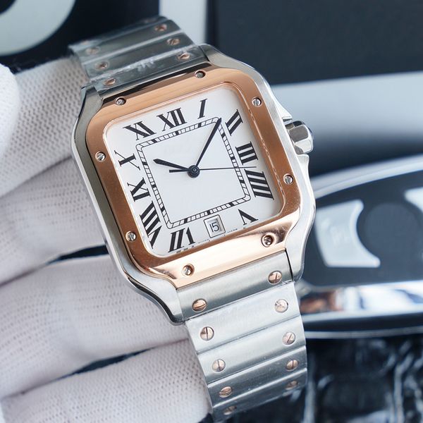 new square luxury watches 40mm mechanical watches rose gold stainless steel case bracelet luminous needles fashion mens male wristwatch wate, Slivery;brown
new square luxury watches 40mm mechanical watches rose gold stainless steel case bracelet luminous needles fashion mens male wristwatch wate, Slivery;brown