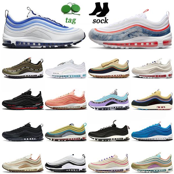 2022 with socks sports cushion 97s running shoes classic men women 97og triple white black satan golf nrg washed denim mschf x inri jesus tr, White;red
2022 with socks sports cushion 97s running shoes classic men women 97og triple white black satan golf nrg washed denim mschf x inri jesus tr, White;red