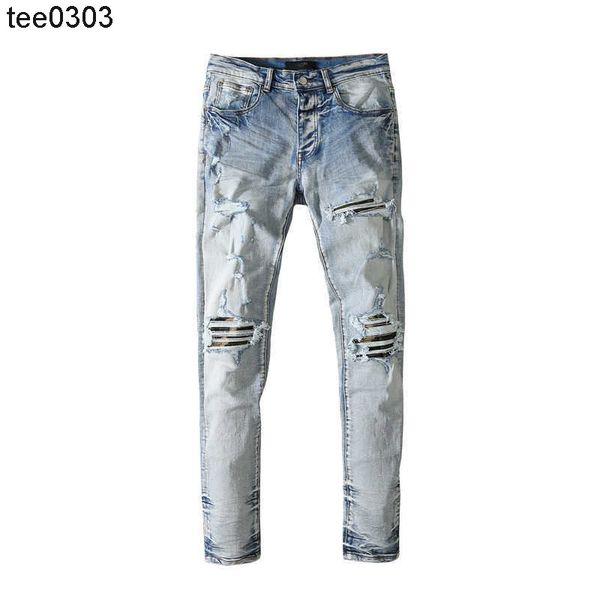 off amirs new high jeans street old hole patching leather washing splicing damage jeans fashion brand, Blue
off amirs new high jeans street old hole patching leather washing splicing damage jeans fashion brand, Blue