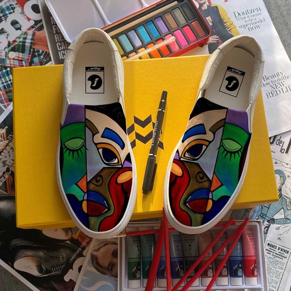 men casual slip-on canvas sneaker oil painting custom own shoes handmade flat rubber sole yellow all-match fashion shoes yh00049, Black
men casual slip-on canvas sneaker oil painting custom own shoes handmade flat rubber sole yellow all-match fashion shoes yh00049, Black