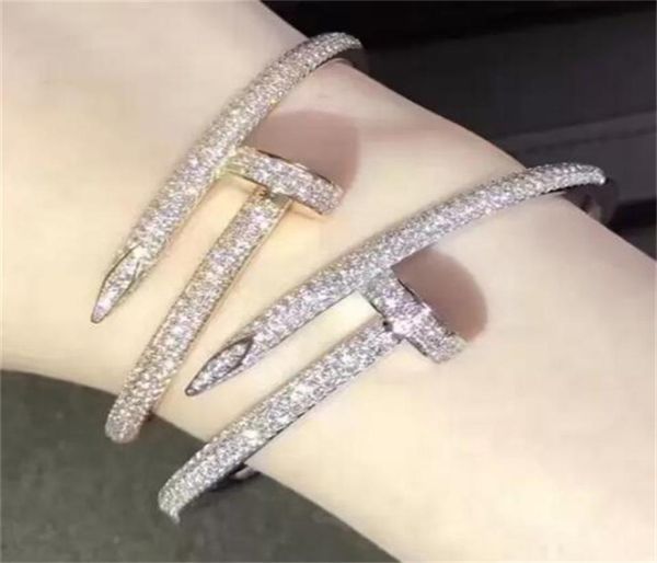 50off nail bracelets women cuff 18k gold plated full diamond bracelet jewel, White
50off nail bracelets women cuff 18k gold plated full diamond bracelet jewel, White