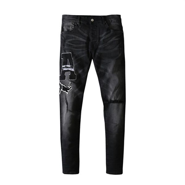 mens jeans embroidered letters washed black slim casual pants europe and america346w, Blue
mens jeans embroidered letters washed black slim casual pants europe and america346w, Blue