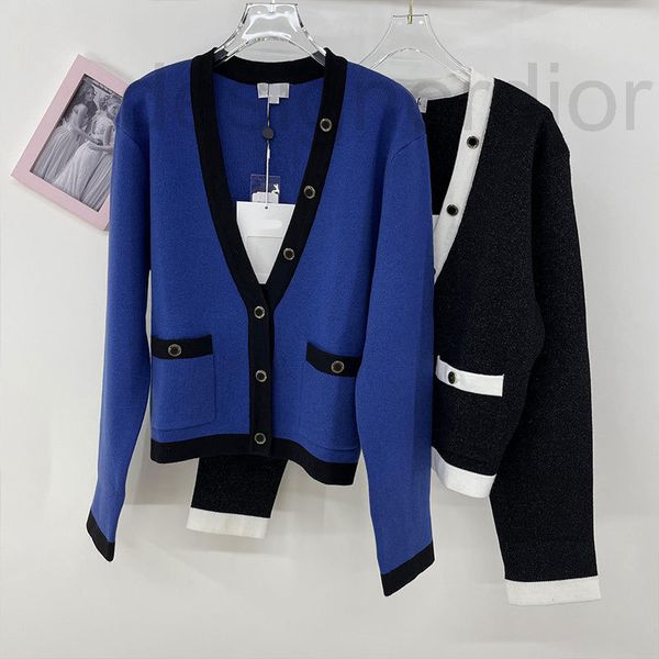 women's knits & tees designer small fragrance autumn v-neck long sleeve sweater single breasted button double pockets wide fashion loos, White
women's knits & tees designer small fragrance autumn v-neck long sleeve sweater single breasted button double pockets wide fashion loos, White