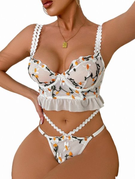 women's sleepwear floral embroidery mesh bow ruffle trim underwire thong lingerie set w8bh#, Black;red
women's sleepwear floral embroidery mesh bow ruffle trim underwire thong lingerie set w8bh#, Black;red