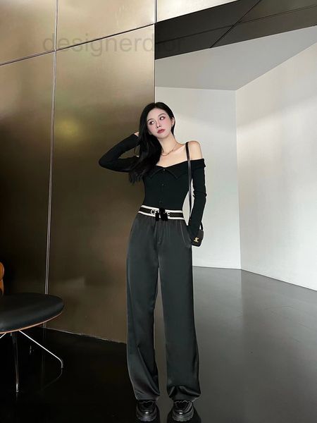 women's pants & capris designer ce new 22ss letter webbing wide leg pants with double-sided acetate satin casual and fashionable comfor, Black;white
women's pants & capris designer ce new 22ss letter webbing wide leg pants with double-sided acetate satin casual and fashionable comfor, Black;white