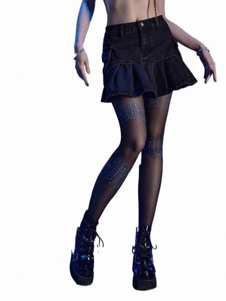 others apparel romwe cyber luvr butterfly pattern tights e6v5#, Black;white