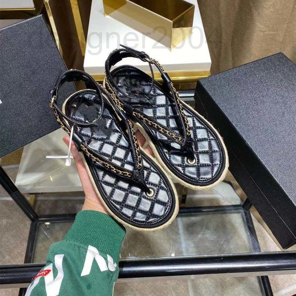 sandals designer small fragrance metal chain herringbone toe and foot flat sandals women's 2022 new woven hemp rope beach cq47, Black
sandals designer small fragrance metal chain herringbone toe and foot flat sandals women's 2022 new woven hemp rope beach cq47, Black