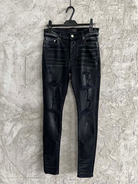 new men's black jeans designer style big destruction craft casual pants, Blue
new men's black jeans designer style big destruction craft casual pants, Blue