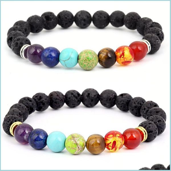 charm bracelets natural lava stone bracelets men 7 chakra bangle fashion yoga beads essential oil diffuser bracelet for women jewelry dhv5a, Golden;silver
charm bracelets natural lava stone bracelets men 7 chakra bangle fashion yoga beads essential oil diffuser bracelet for women jewelry dhv5a, Golden;silver