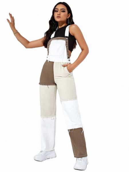 women's jumpsuits & rompers color block raw trim denim overalls without tank q30t#, Black;white
women's jumpsuits & rompers color block raw trim denim overalls without tank q30t#, Black;white