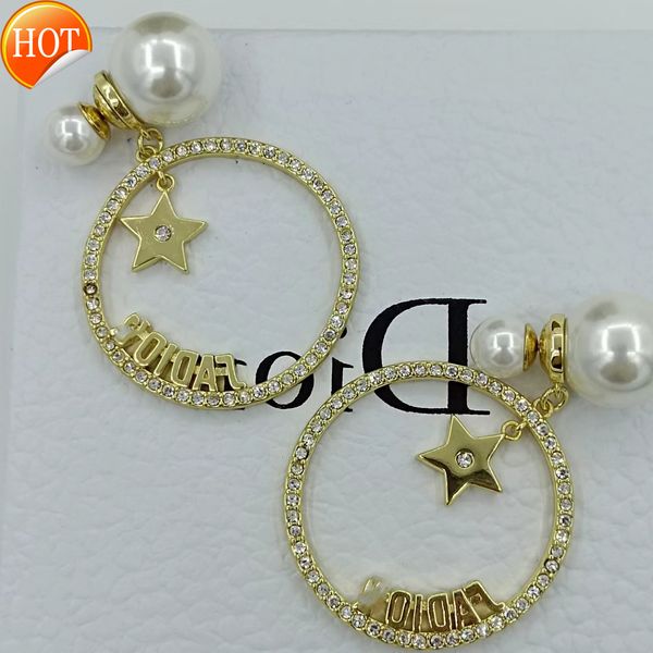 d1 family di family's new pearl earrings female letters with diamond stars small fragrance earrings round light luxury gold factory dir, Golden
d1 family di family's new pearl earrings female letters with diamond stars small fragrance earrings round light luxury gold factory dir, Golden