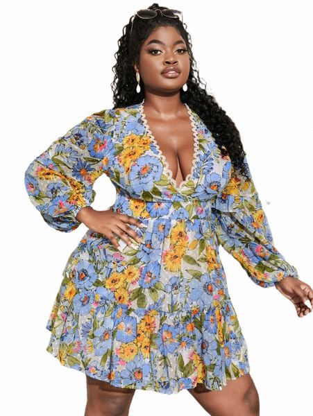 plus size dresses x srv plus floral print lantern sleeve plunging neck ruffle hem dress m78c#, Black
plus size dresses x srv plus floral print lantern sleeve plunging neck ruffle hem dress m78c#, Black