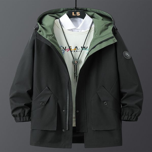 men's trench coats spring men windbreaker long trench coat black green fashion letter plus size hooded zipper overcoat casual jackets 8, Tan;black
men's trench coats spring men windbreaker long trench coat black green fashion letter plus size hooded zipper overcoat casual jackets 8, Tan;black