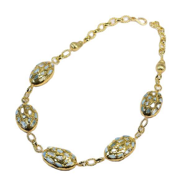natural blue larimar long necklace oval shape gold brushed teardrop beads wrap chain 25" for women, Silver
natural blue larimar long necklace oval shape gold brushed teardrop beads wrap chain 25" for women, Silver