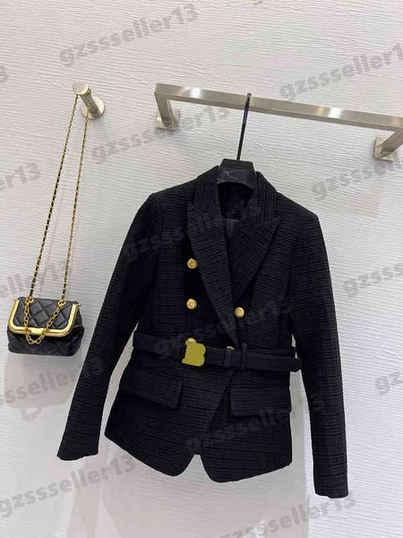 womens jacket belt-embellished classic pattern jacquard blazer fashion double-breasted jackets luxury designer women clothing, Black;brown
womens jacket belt-embellished classic pattern jacquard blazer fashion double-breasted jackets luxury designer women clothing, Black;brown