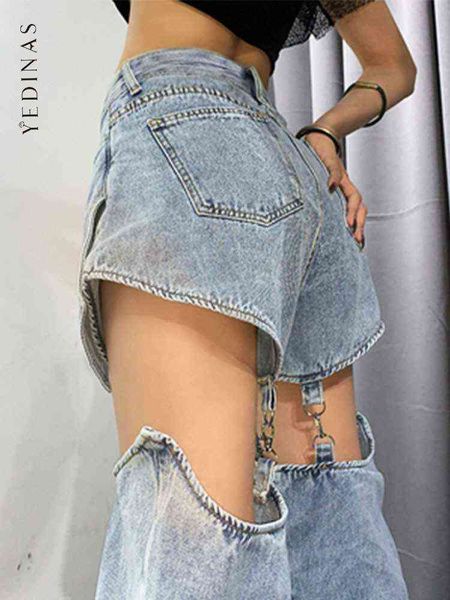 women's jeans yedinas streetwear high waist female jeans woman wide leg pants spring 2022 detachable shorts boyfriend jeans for women y, Blue
women's jeans yedinas streetwear high waist female jeans woman wide leg pants spring 2022 detachable shorts boyfriend jeans for women y, Blue